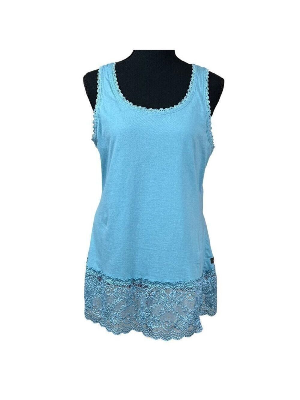 Matilda Jane Blue Green Fork in the Road Lacey Tank Top Size L